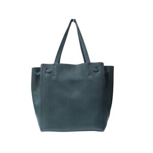 Celine Tote Leather Bag Green Cabas Phantom